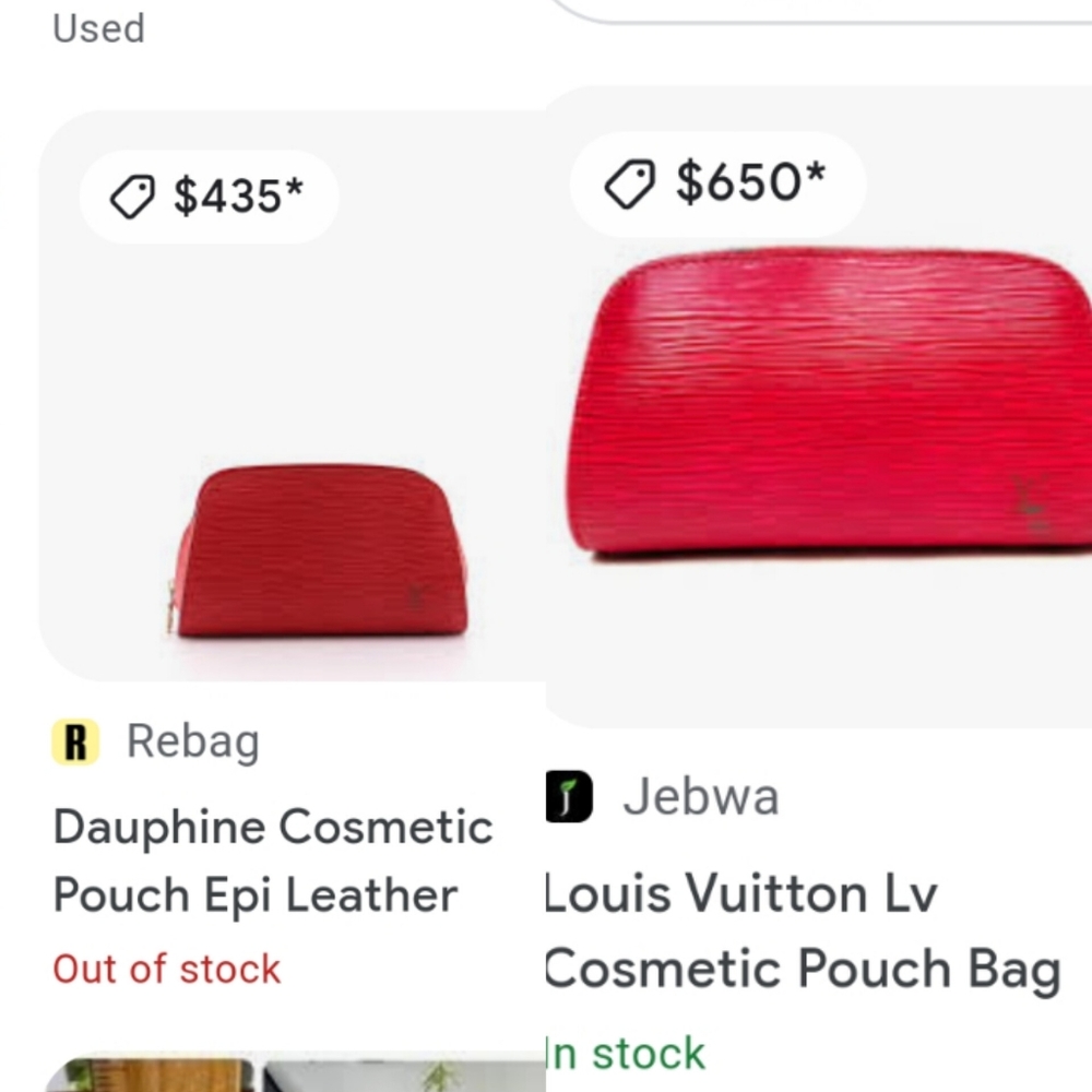 Louis Vuitton Epi Dauphine Jaune Red Clutch Toiletry Crossbody Bag Authent8c - Picture 9 of 17